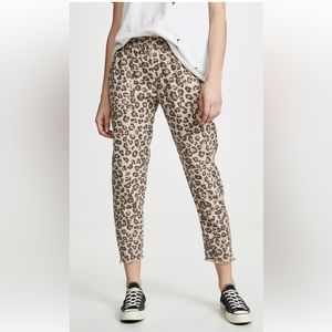 Monrow Leopard Pants with Patch in Dust